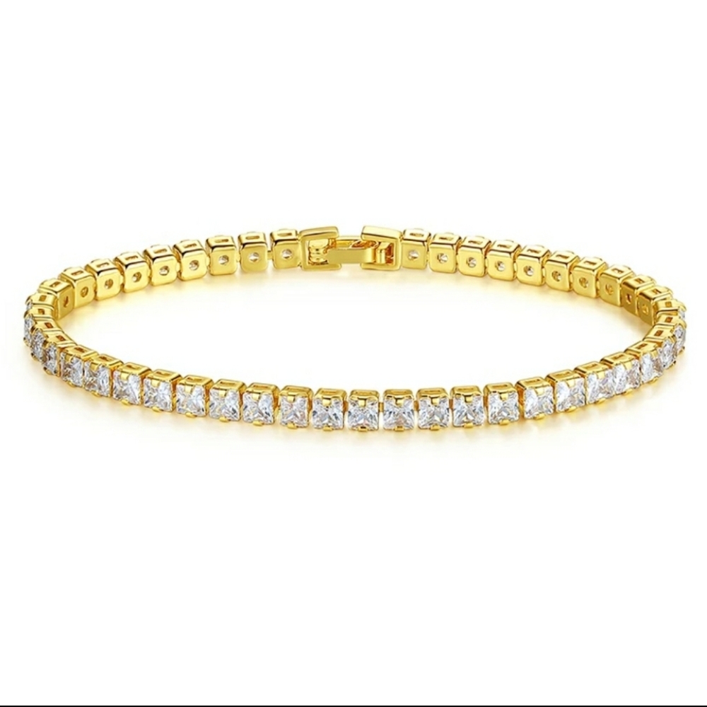 New Gold Mosaic  Tennis Bracelet